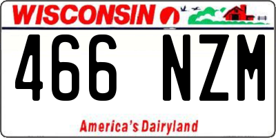 WI license plate 466NZM