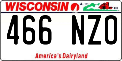 WI license plate 466NZO