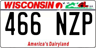 WI license plate 466NZP