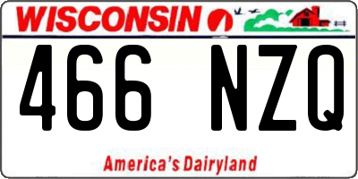WI license plate 466NZQ