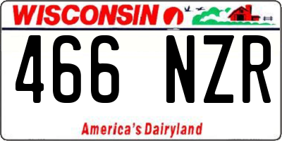 WI license plate 466NZR