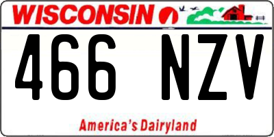 WI license plate 466NZV