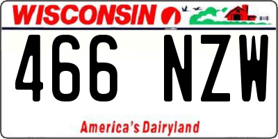 WI license plate 466NZW