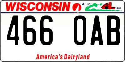 WI license plate 466OAB