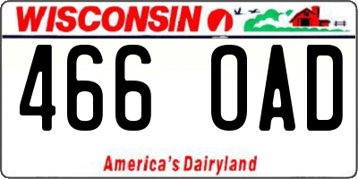 WI license plate 466OAD