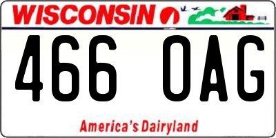 WI license plate 466OAG
