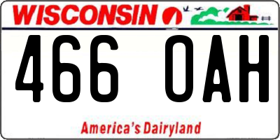 WI license plate 466OAH