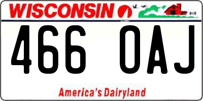 WI license plate 466OAJ