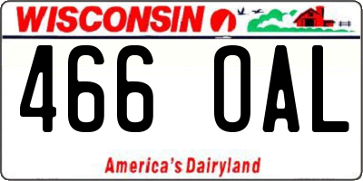 WI license plate 466OAL