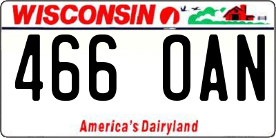 WI license plate 466OAN