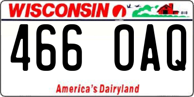 WI license plate 466OAQ