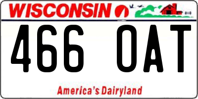 WI license plate 466OAT