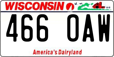WI license plate 466OAW
