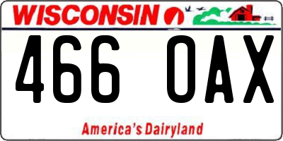 WI license plate 466OAX