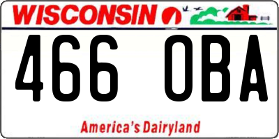 WI license plate 466OBA