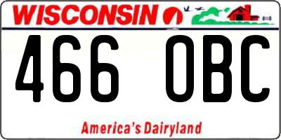WI license plate 466OBC