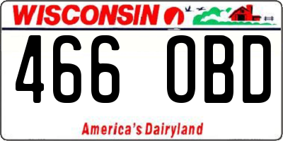 WI license plate 466OBD