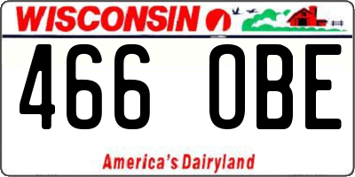 WI license plate 466OBE