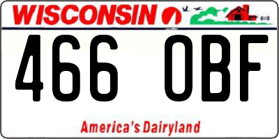 WI license plate 466OBF
