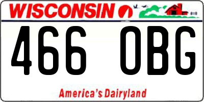 WI license plate 466OBG