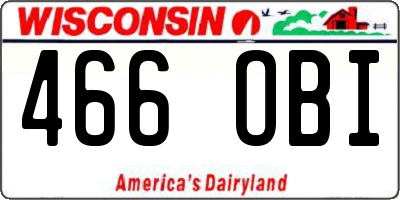 WI license plate 466OBI