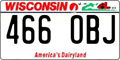 WI license plate 466OBJ