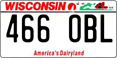 WI license plate 466OBL