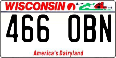 WI license plate 466OBN