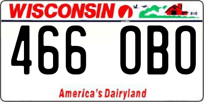 WI license plate 466OBO