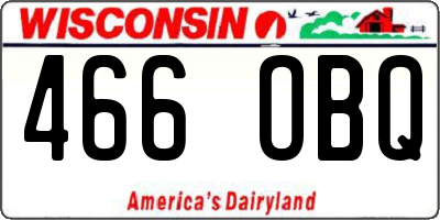 WI license plate 466OBQ