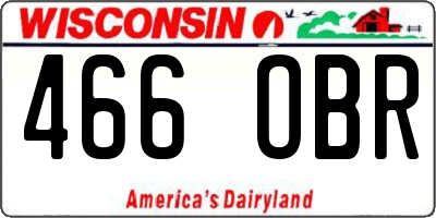 WI license plate 466OBR