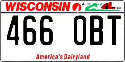 WI license plate 466OBT