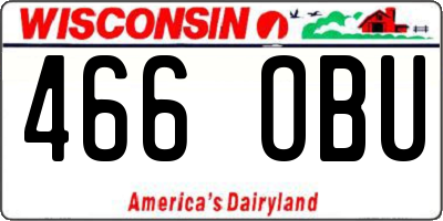 WI license plate 466OBU