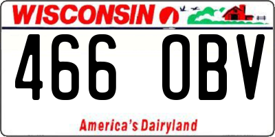 WI license plate 466OBV