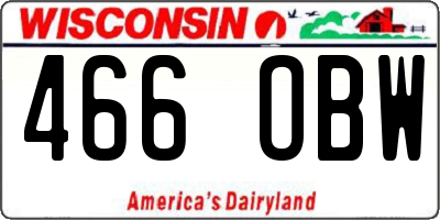WI license plate 466OBW