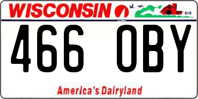 WI license plate 466OBY