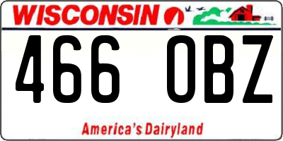 WI license plate 466OBZ