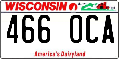 WI license plate 466OCA
