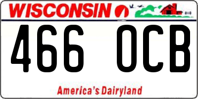 WI license plate 466OCB