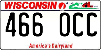 WI license plate 466OCC