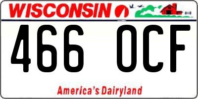 WI license plate 466OCF