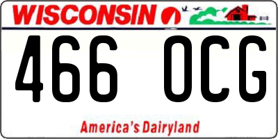 WI license plate 466OCG