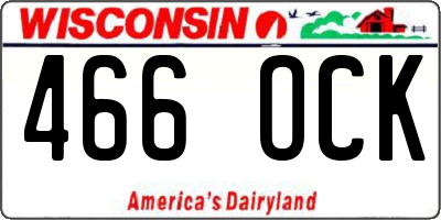 WI license plate 466OCK
