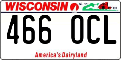 WI license plate 466OCL