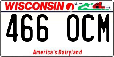 WI license plate 466OCM