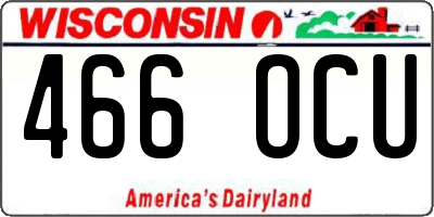 WI license plate 466OCU