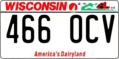 WI license plate 466OCV