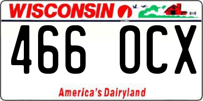 WI license plate 466OCX
