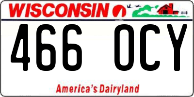 WI license plate 466OCY