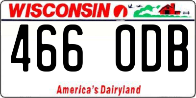 WI license plate 466ODB